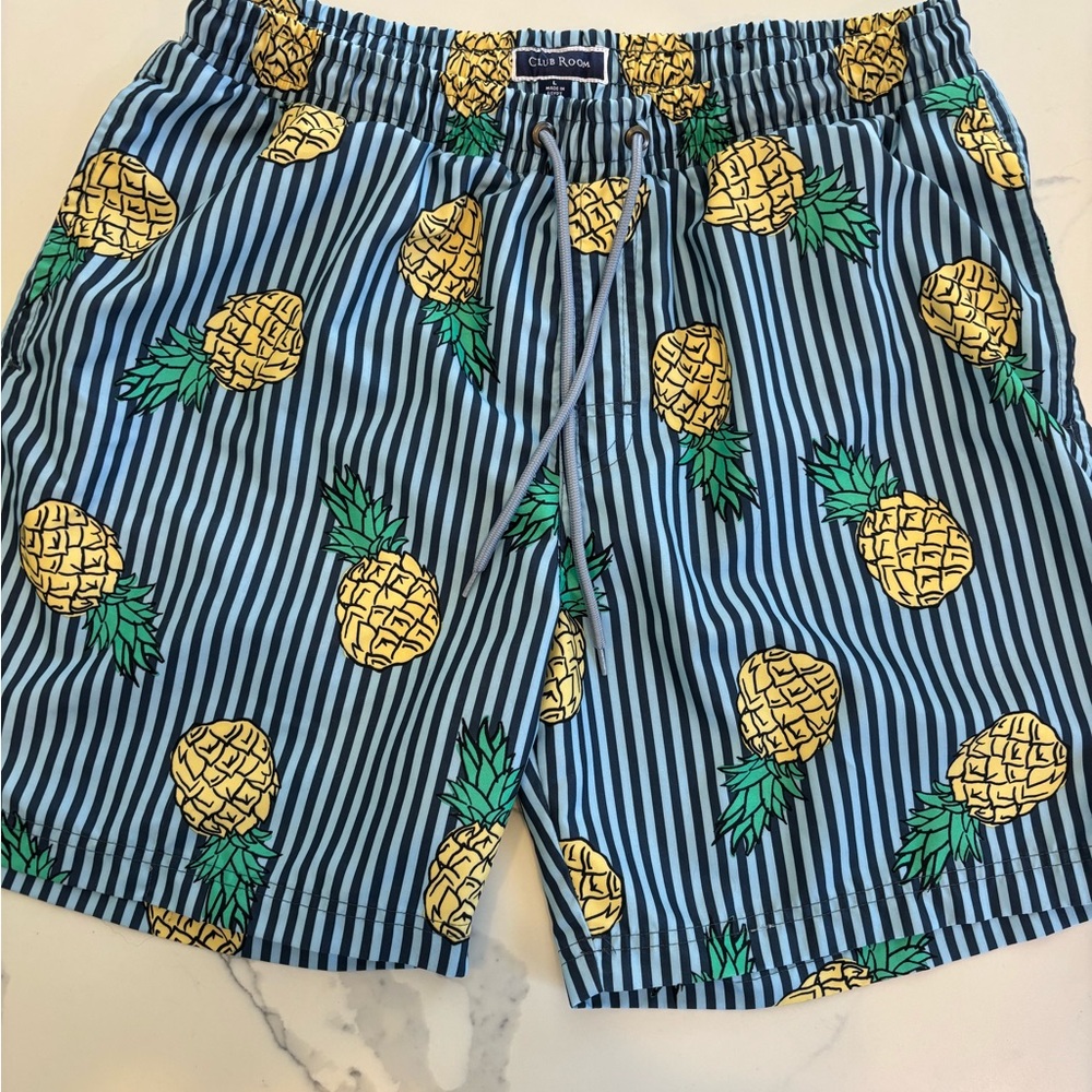 Colorful Pineapple Print Swim Shorts